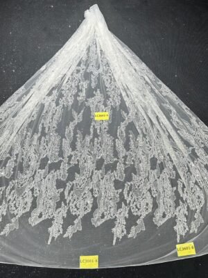 LC3601-8 Pure Silver Bridal Glitter Lace