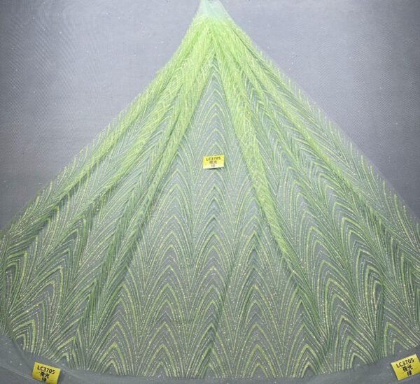 LC3705 Moonlight Floral Glitter Tulle Fabric