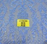 LC3639 Moonlight Floral Glitter Tulle Fabric