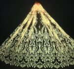 LC3634 Moonlight Floral Glitter Tulle Fabric