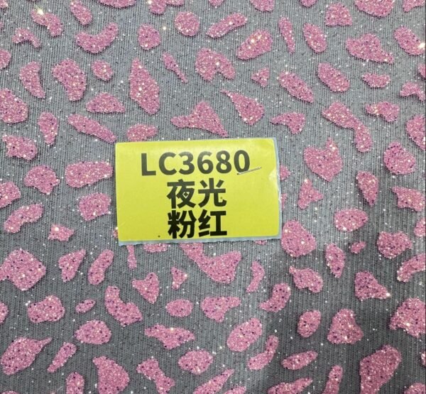 LC3680 Moonlight Floral Glitter Tulle Fabric