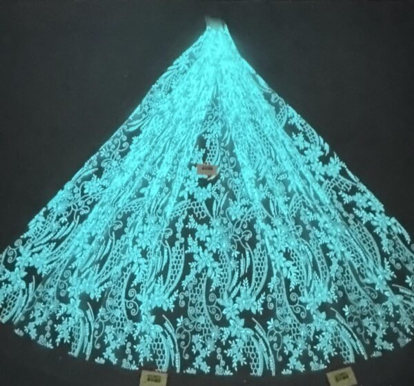 LC3603 Moonlight Floral Glitter Tulle Fabric