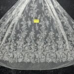 LC3238-35 Pure Silver Bridal Glitter Lace