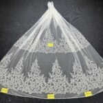 LC3426-16 Pure Silver Bridal Glitter Lace
