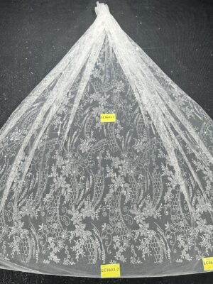 LC3601-8 Pure Silver Bridal Glitter Lace