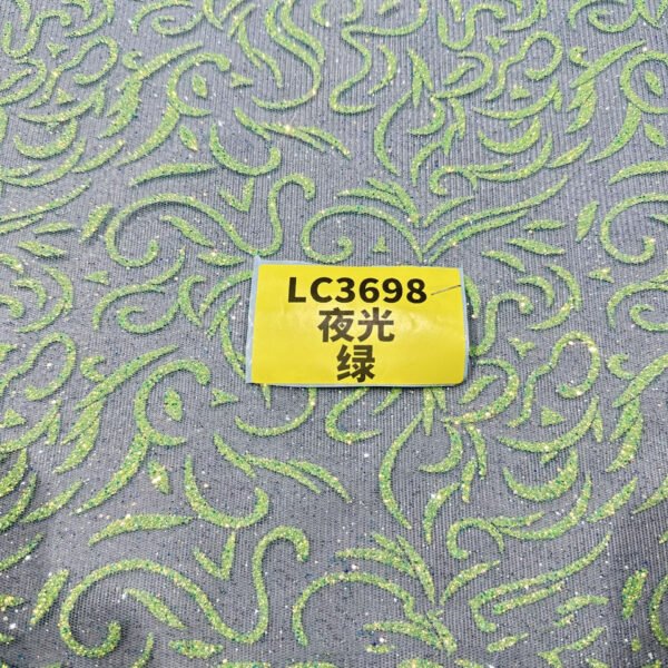 LC3698 Moonlight Floral Glitter Tulle Fabric