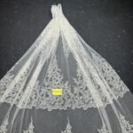 LC3426-16 Pure Silver Bridal Glitter Lace