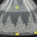 LC3426-16 Pure Silver Bridal Glitter Lace