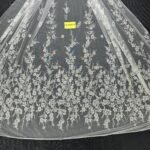 LC3396-6 Pure Silver Bridal Glitter Lace