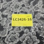 LC3426-16 Pure Silver Bridal Glitter Lace