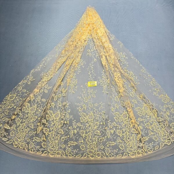 LC7640 Custom 3D Embellished Tulle Fabric