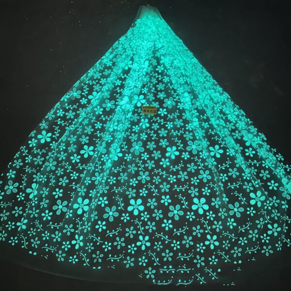 LC3698 Moonlight Floral Glitter Tulle Fabric