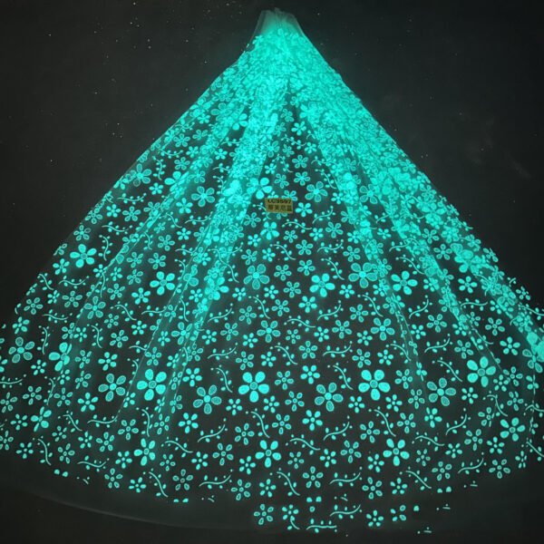 LC3594 Moonlight Floral Glitter Tulle Fabric