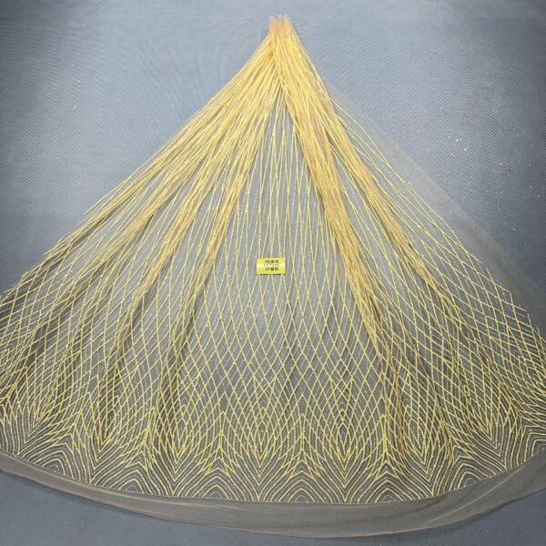 LC7106 Custom 3D Embellished Tulle Fabric