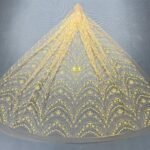 LC7322 Custom 3D Embellished Tulle Fabric