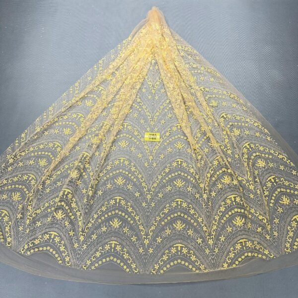 LC7322 Custom 3D Embellished Tulle Fabric