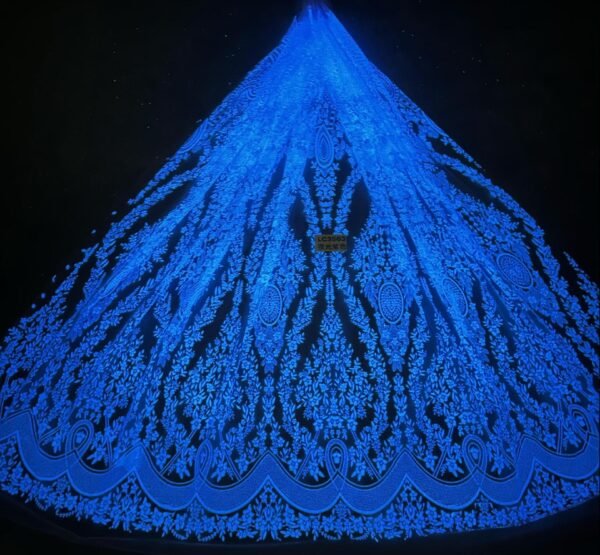 LC3563 Moonlight Floral Glitter Tulle Fabric