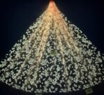 LC3550 Moonlight Floral Glitter Tulle Fabric
