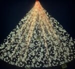 LC3592 Moonlight Floral Glitter Tulle Fabric