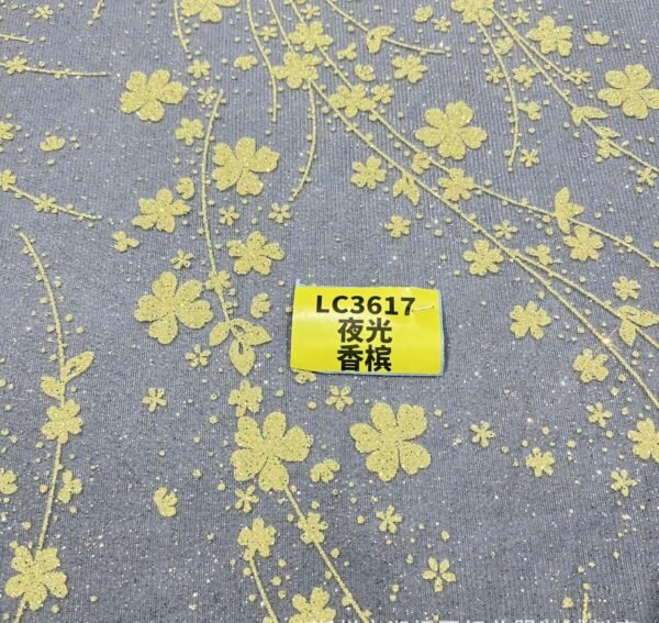 LC3617 Moonlight Floral Glitter Tulle Fabric