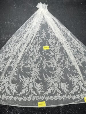 LC3552-33 Pure Silver Bridal Glitter Lace