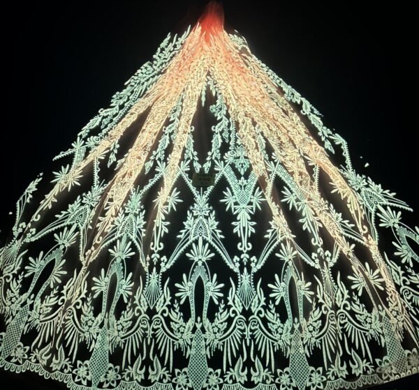 LC3633 Moonlight Floral Glitter Tulle Fabric