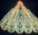 LC3636 Moonlight Floral Glitter Tulle Fabric