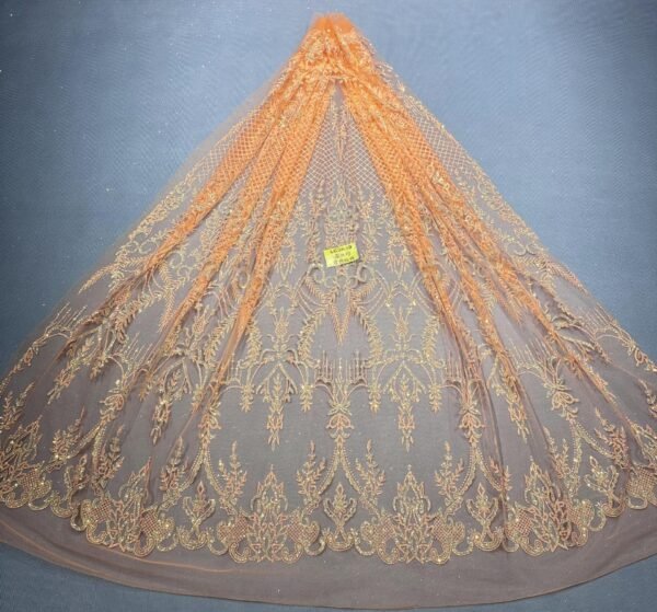 LC3639 Moonlight Floral Glitter Tulle Fabric