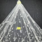 LC3539-1 Pure Silver Bridal Glitter Lace