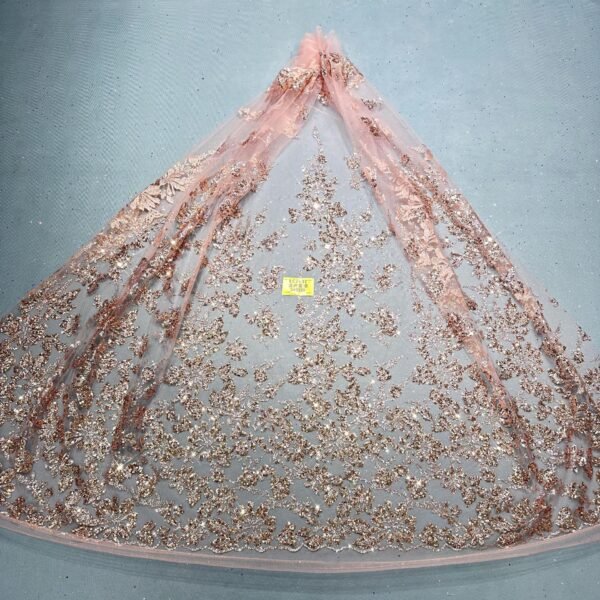 LC7637 Custom 3D Embellished Tulle Fabric