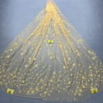 LC3624 Moonlight Floral Glitter Tulle Fabric
