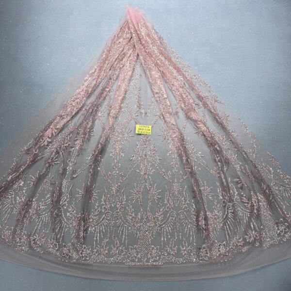 LC7673 Custom 3D Embellished Tulle Fabric