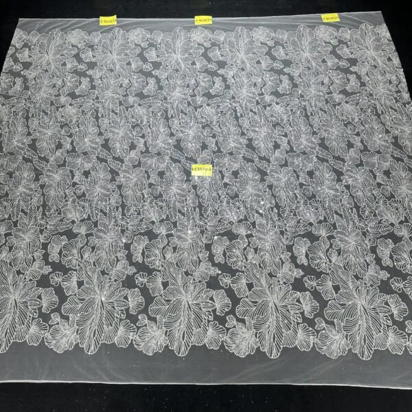 LC3520-2 Pure Silver Bridal Glitter Lace