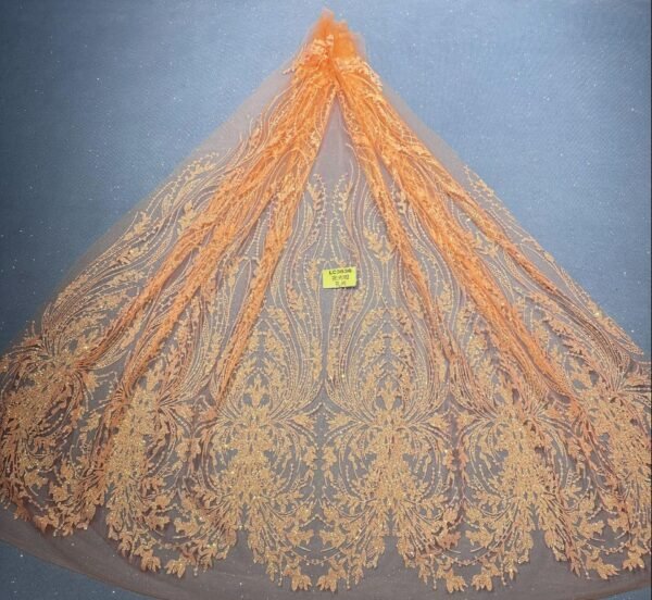 LC3636 Moonlight Floral Glitter Tulle Fabric