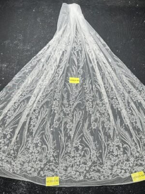 LC3519-43 Pure Silver Bridal Glitter Lace