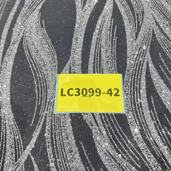 LC3099-42 Pure Silver Bridal Glitter Lace