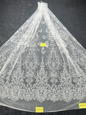 LC3264-24 Pure Silver Bridal Glitter Lace