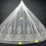 LC3550-9 Pure Silver Bridal Glitter Lace
