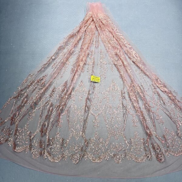 LC7672 Custom 3D Embellished Tulle Fabric