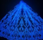 LC3633 Moonlight Floral Glitter Tulle Fabric