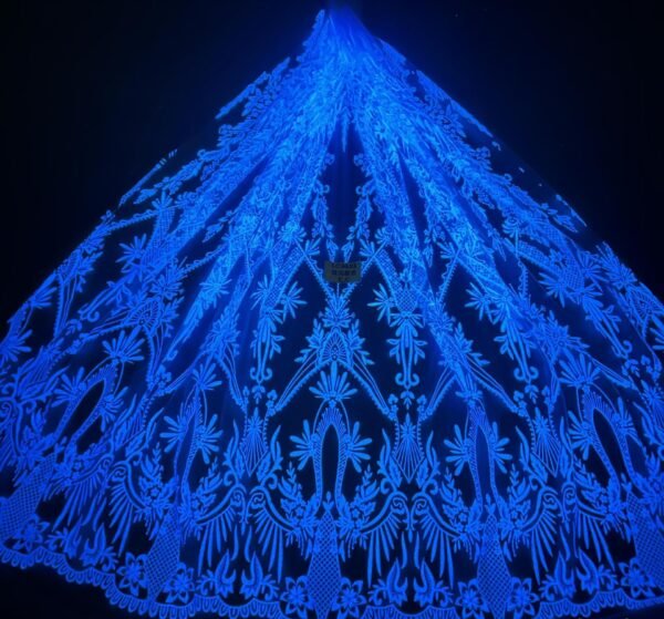 LC3633 Moonlight Floral Glitter Tulle Fabric