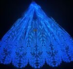 LC3636 Moonlight Floral Glitter Tulle Fabric