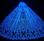 LC3639 Moonlight Floral Glitter Tulle Fabric