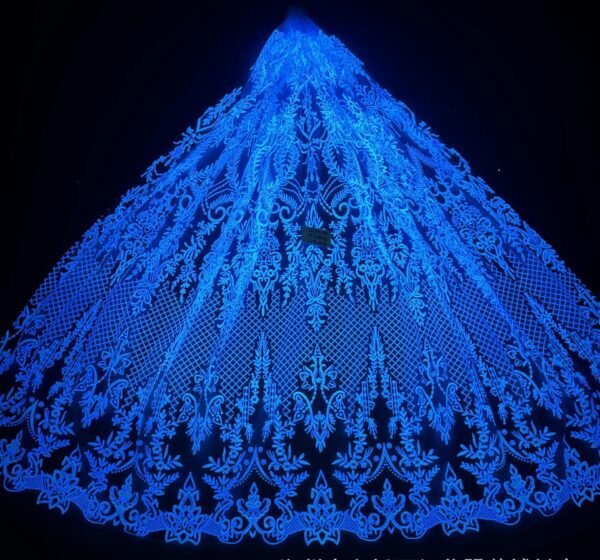 LC3639 Moonlight Floral Glitter Tulle Fabric