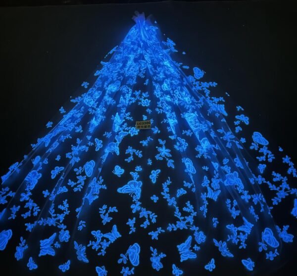 LC3306 Moonlight Floral Glitter Tulle Fabric