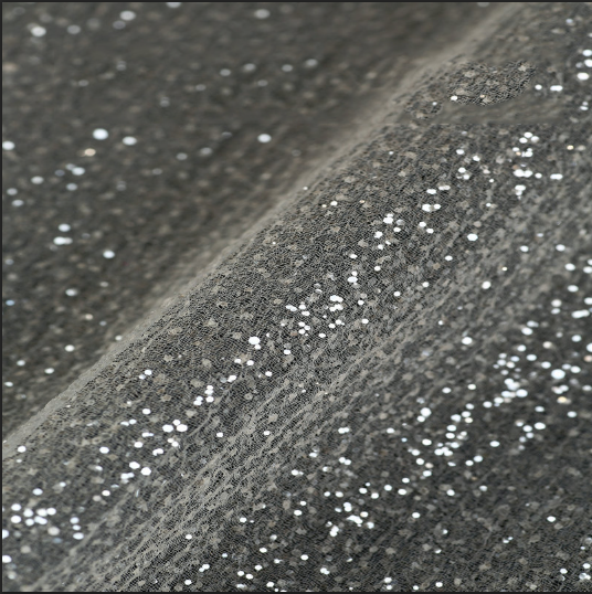 HGP10 Lightweight Bubbly Organza with High-Shine Silver Glitter