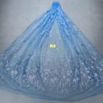 LC7177 Custom 3D Embellished Tulle Fabric