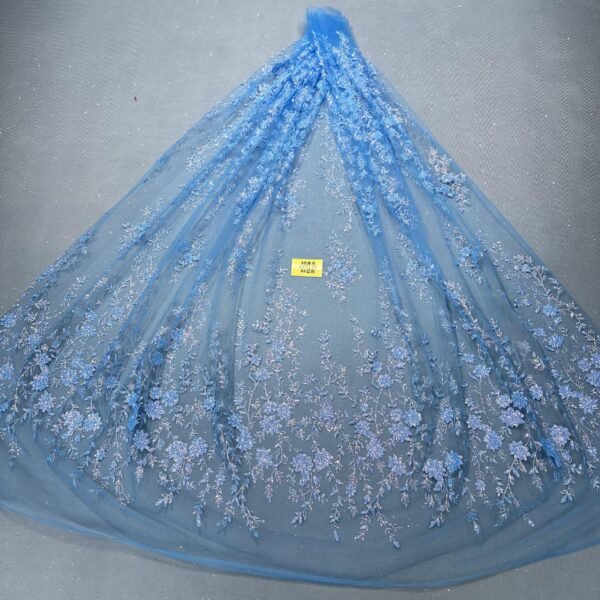 LC7177 Custom 3D Embellished Tulle Fabric