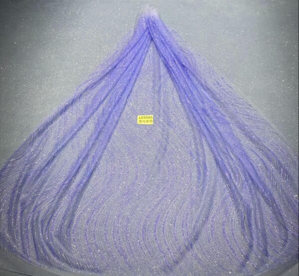 LC3592 Moonlight Floral Glitter Tulle Fabric