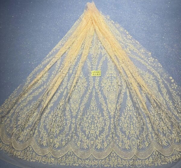 LC3563 Moonlight Floral Glitter Tulle Fabric